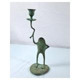Bronze Frog Candle Holder - 11"H