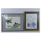 Lot of two prints cornflower drawing, 14"x 18"