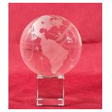 Clear and Frosted Glass Globe on Glass Base