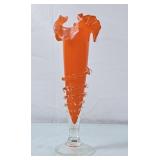 Beautiful Vintage Handblown Orange Glass Vase