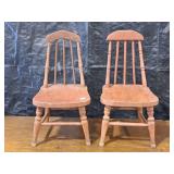 Pair of spindle back doll chairs
