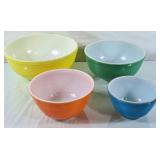 Vintage Pyrex Mixing Bowls - Primary Set w/Orange