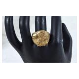 10K Eagle Head Statement Ring. With 1 tested
