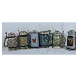 Lot of 6 steins hunting, fishing and automobile
