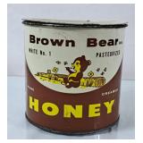 Vintage Brown Bear 4lb Honey Tin