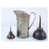 Vintage Oil Cans & Metal Pitcher