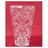 Beautiful Hexagonal Cut Crystal Vase - 10"H