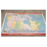 Vintage Nelson map of Canada. 40x56. Water damage