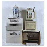 Lot of 4 steins one sealed in box and one new in