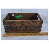 Vintage horse shoe nails crate