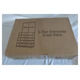 5 tier entryway coat rack white