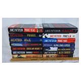 Lot of James Patterson books titles shown in