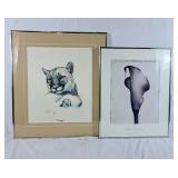 Lot of two pieces of art. Cougar, guy coheleach
