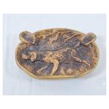 Vintage Brass Ashtray w/Hunting Hound Scene