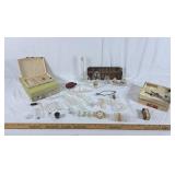 Lot glass test tubes and other various chemical