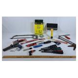 Lot of various tool including screwdrivers, hand