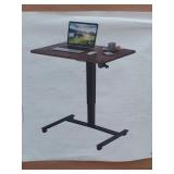 Mobile desk gas springs adjustable sit to stand