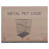 Black medium metal pet cage