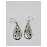 Sterling silver teardrop dangle earrings