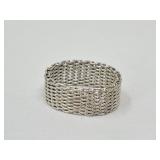 Vintage Sterling Mesh Band. Size 7