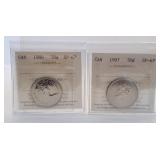 ICCS Graded Specimen 1980 and 1997 50 Cent Pieces
