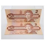 Two in a Row Choice Uncirculated 1986 Canada Two