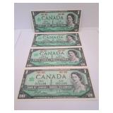 Four Choice Uncirculated 1967 Canada One Dollar