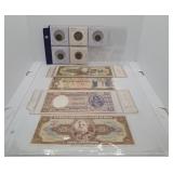 World Coins and Currency from Guyana, Brazil,