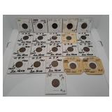 Twenty U.S.A. Pennies. Various Years Between 1880