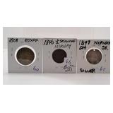 1808 Egypt Coin,1840 Norway Half Skilling Coin