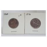 1969 and 1970 Canada Quarters