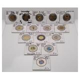 Fifteen Canada Two Dollar Coins. Various Years