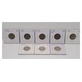 Eight Canada Nickels from the Various Years 1922