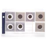 Six German Coins and One Luxembourg Coin. Various