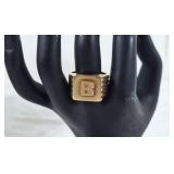 10K Signet Ring with the letter B. Size 9