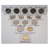 Fifteen Canada One Dollar Coins. Various Years