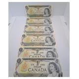 Six Choice Uncirculated 1973 Canada One Dollar