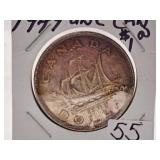 Uncirculated 1949 Canada One Dollar Coin