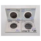 1888, 1890, 1893 and 1894 Canada Pennies