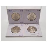 Uncirculated 1968, 1969, 1970 and 1971 Canada 50