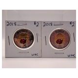 Pair of Uncirculated 2018 Canada "Armistice" Two