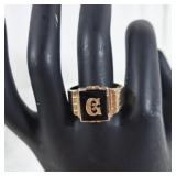 10K signet ring marked G.