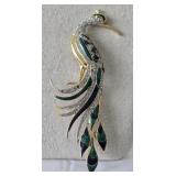 Vintage Large 5.5' D Orlan  Peacock Bird Brooch