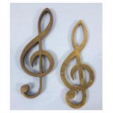 Pair of Solid Brass Treble Clefs