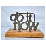 Vintage Brass 'Do it Now' Desktop File Holder