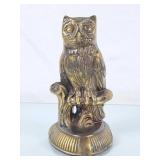 Beautiful Vintage Brass Owl Bookend - Stamped