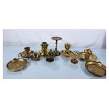 Assortment of Brass Candle Holders