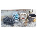 Garden decor! Planter, statues, and plastic decor