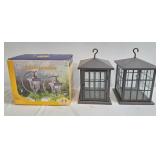 Box of solar accent lighting and pair of hanging