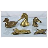 Vintage Brass Duck Book End, Paperweight, Key